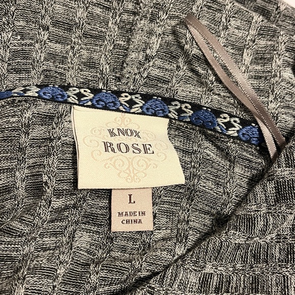 Knox Rose Oversized Off-the-Shoulder Comfy Pull-On Hoodie, Sz L, Heather Gray - Picture 6 of 6